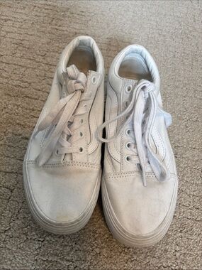 Vans Cream Platform Old Skool Sneakers